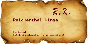 Reichenthal Kinga névjegykártya